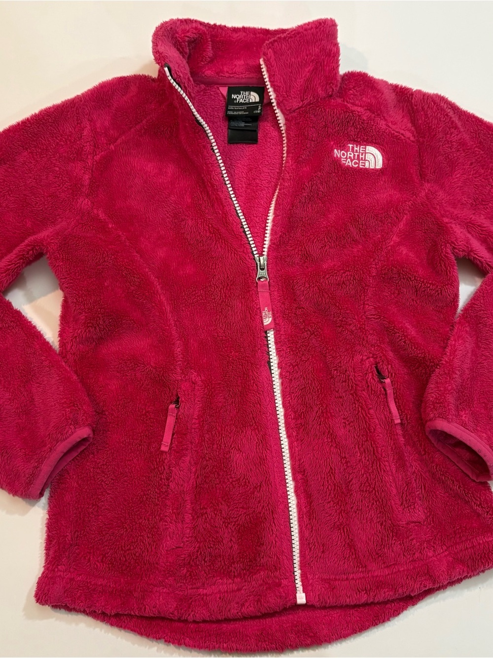 The North Face Girls' Hot Pink Plush Fleece Jacket